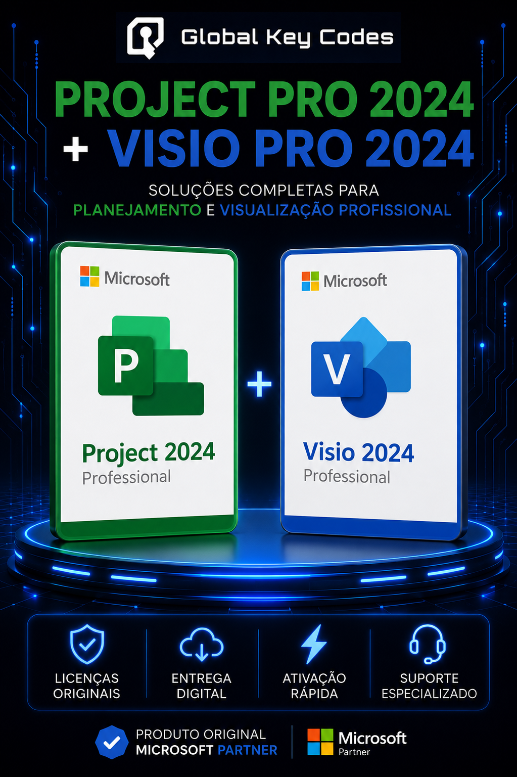 Kit Microsoft Project Professional 2024 + Visio Professional 2024