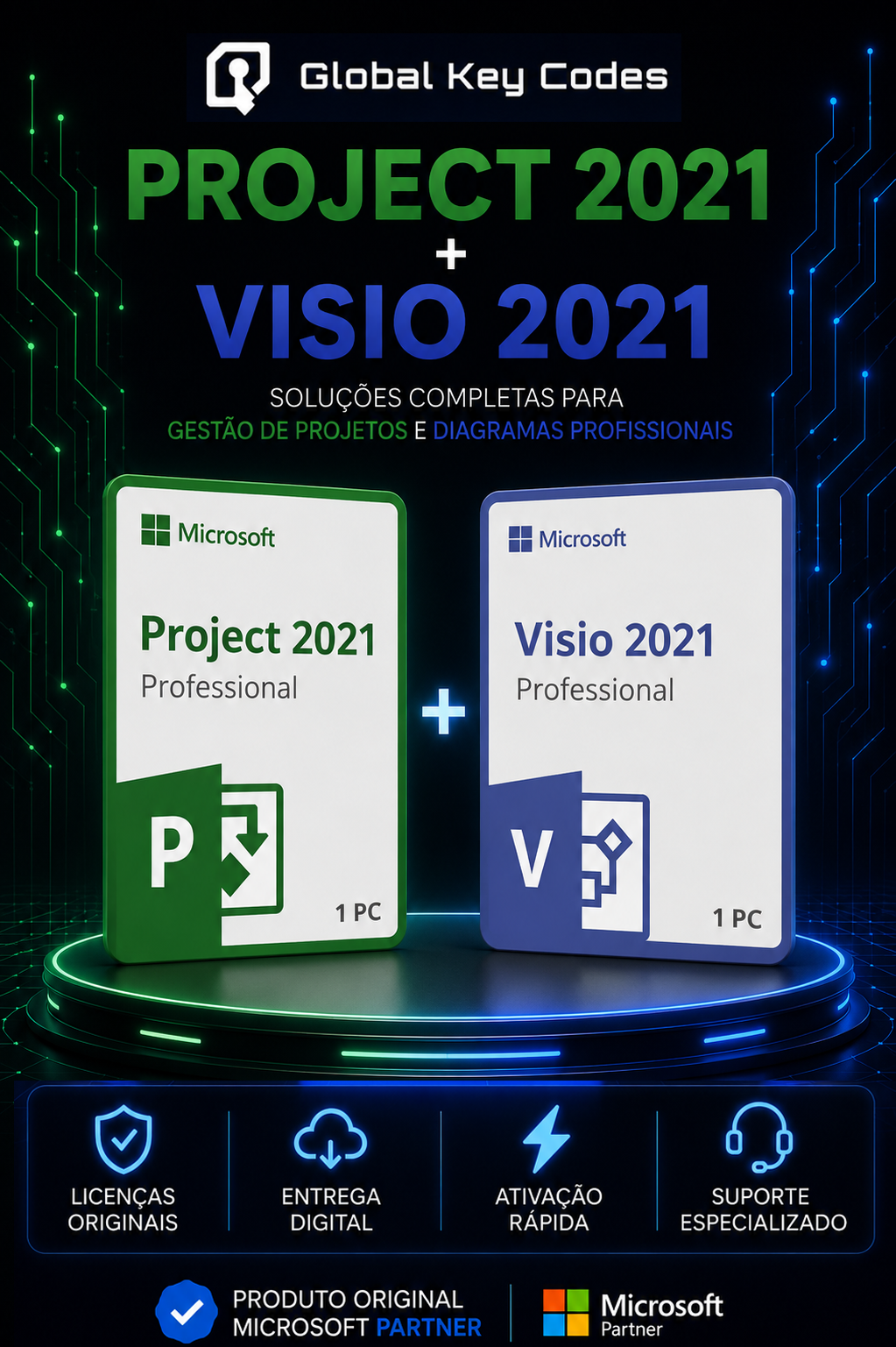 Kit Microsoft Project Professional 2021 + Visio Professional 2021