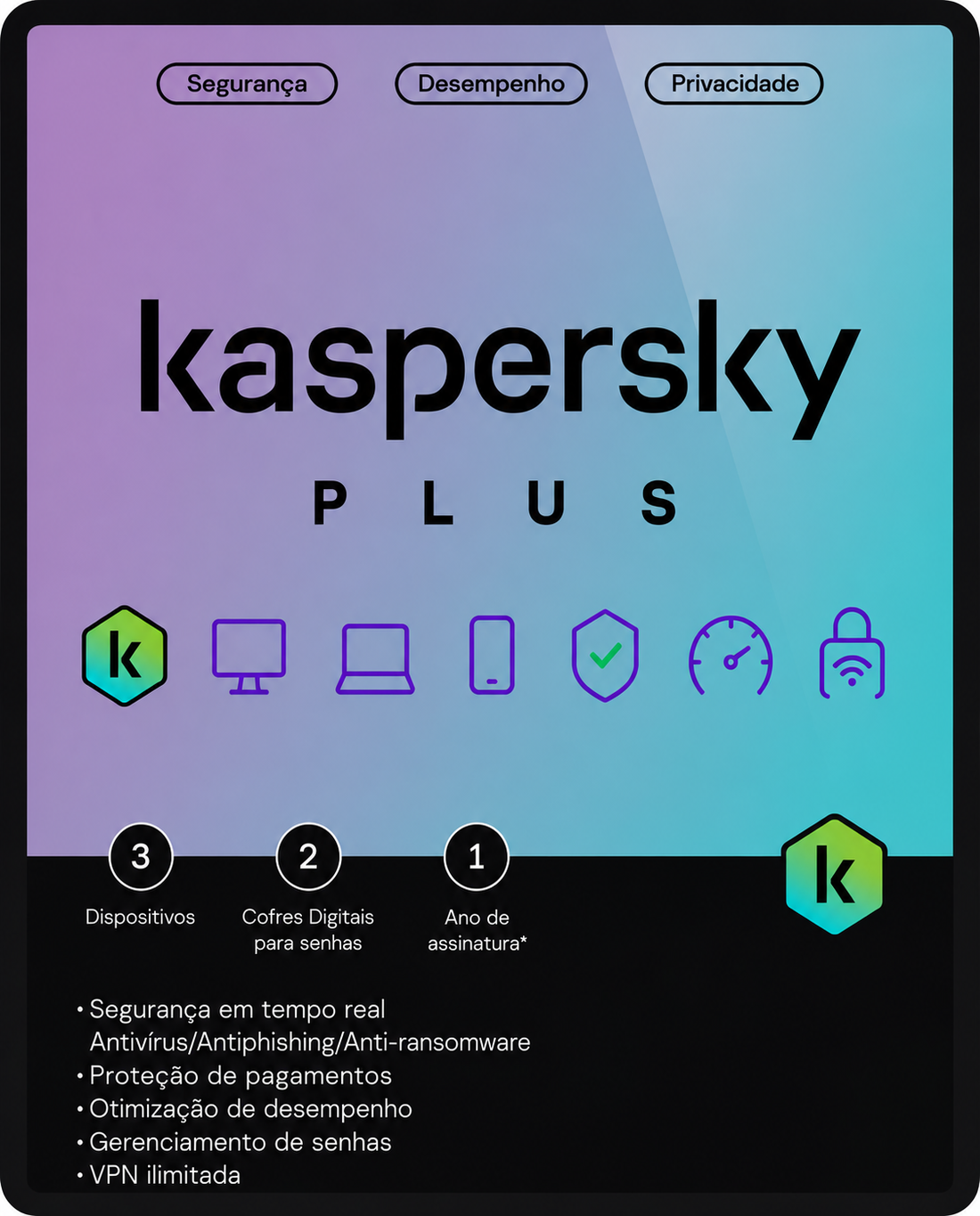Kaspersky Plus Antivírus - 3PC 1Y